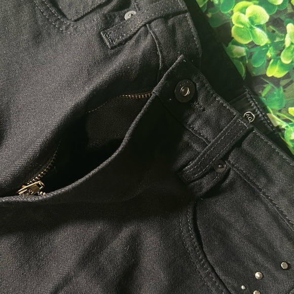 AG The Isabella Black High-Rise Straight Studded Jeans size 26 NEW - Picture 14 of 16